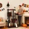Halloween Cat Tree, Cat Tower With Coffin Bed, 2 Spacious Condos, Sisal Scratching Posts, Bat Hanging Balls