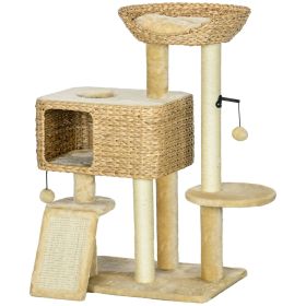 Cat Tree Tower for Indoor Cats with Scratching Posts Condo Beige