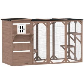 Large Outdoor Cat House for 3 Kitties, Multi-Level Design with Big Hiding Areas 2 Stories & Multiple Platforms Cat Condo