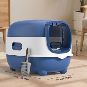 E Classic Blue Cat litter Box - Simple and Practical, Large Space, High Cost Effective Choice