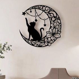 CIFbuy Gothic Black Cat Metal Wall Art Vintage Halloween Decorations Spooky Indoor Outdoor Hanging (TikTok, temu pick-up service)