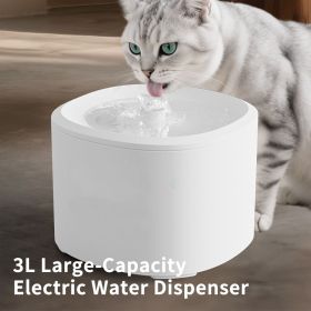 Pet Water Fountain 3L, Sleep-Level Quiet Automatic Cat Water Dispenser with Circulating Flowing Water, Filter & Soften Water Quality, USB Port