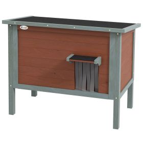 Outdoor Cat House, Wooden Feral Cat House w/ Removable Floor, Brown