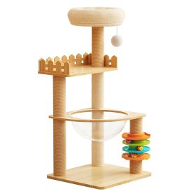 39.3" Modern Cat Tower, Wood Cat Tree Tower for Indoor Cats, Cat Treewith Sisal-Covered Scratching Posts and Top Perch