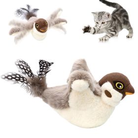 Interactive Motion Toy with Real Feathers, Enrichment Play for Indoor Cat