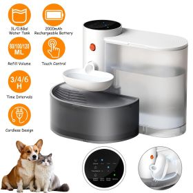 Smart Pet Water Fountain Automatic Cat Water Dispenser 3L/101OZ Cordless Rechargeable Dog Water Fountain Self-Refill with 3 Adjustable Volume 3 T