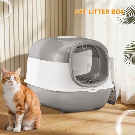 Thick material gray E24 cat litter box, stable and durable structure, more reliable cross-border quality
