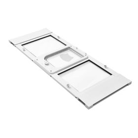 Cat Door for Window, Adjustable to Fit Window Width 35"-40", 4 Secure Lock Modes, Aluminum Frame and High-Transparency Glass, Magnetic Closure