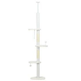 8.4' Floor to Ceiling Cat Tree, Adjustable Height, White