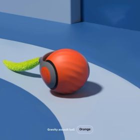 Automatic Rolling Cat Toy Ball - USB Rechargeable Interactive Pet Toy for Cats & Small Dogs | Safe TPR Rubber Material (Color: Orange)