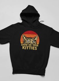 Show Me Your Kitties Hoodie (Color: Black, size: X-Large)